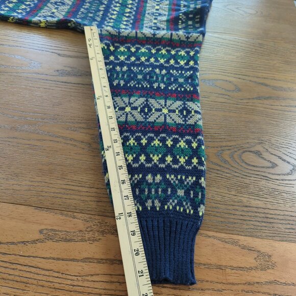 Vintage Apparel Workshop Geometric Sweater XL Fair Isle Nordic Retro 80s 90s - Picture 13 of 14